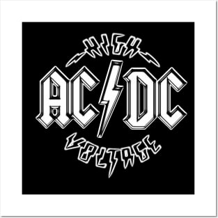 Vintage ACDC High Voltage Neon Style Posters and Art